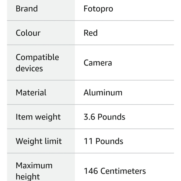 Fotopro C4i Camera Tripod In Red - Picture 15 of 15
